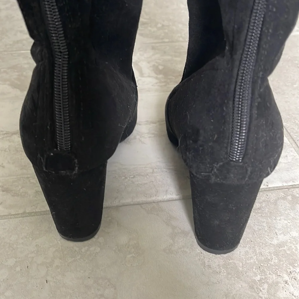 Suede Over the Knee Boots, Size 39